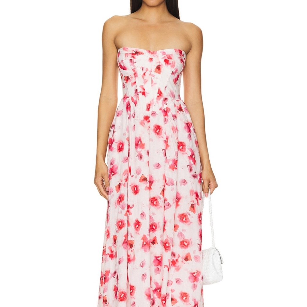 Bardot Cream Strapless Sundress for Weddings